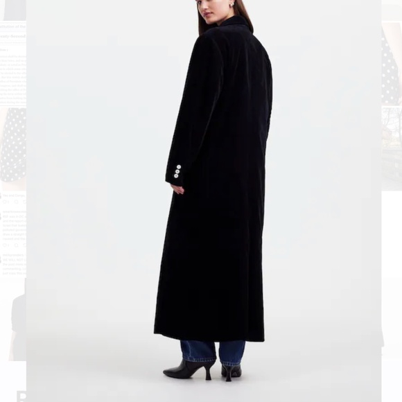 BRAND NEW Alexa Chung for Madewell Black Corduroy Oversized Long Coat  in Size 2 - Picture 4 of 9